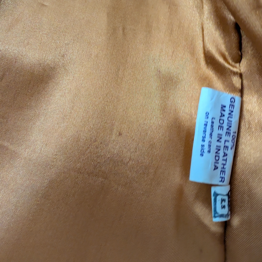 Vintage University Of Texas Co- op Women Burnt Orange Leather Blazer Size XS - Picture 6 of 10